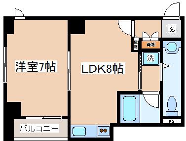 SANKOラフィーネ三宮(1LDK/2階)の間取り写真
