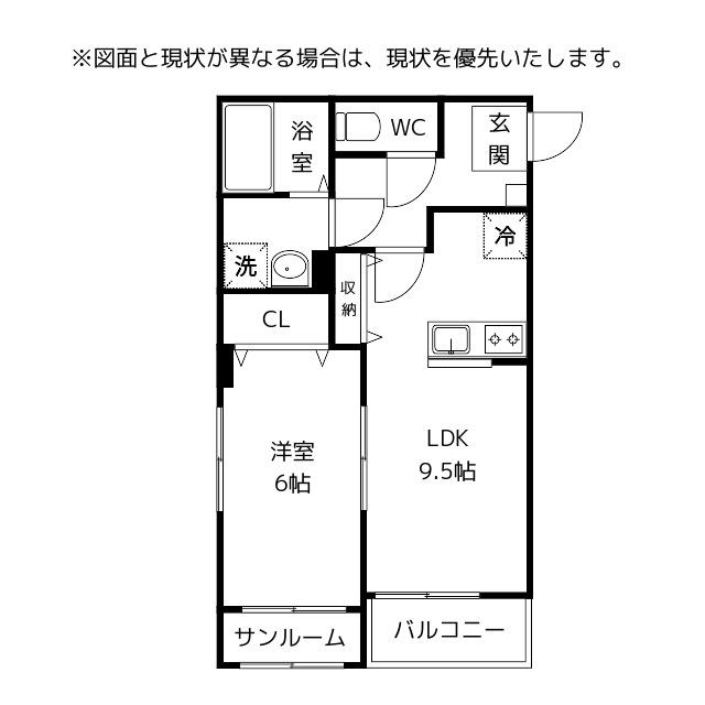 ドリーム10(1LDK/1階)の間取り写真