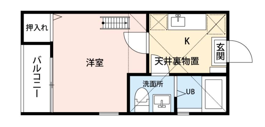 STAGE新松戸(1K/1階)の間取り写真