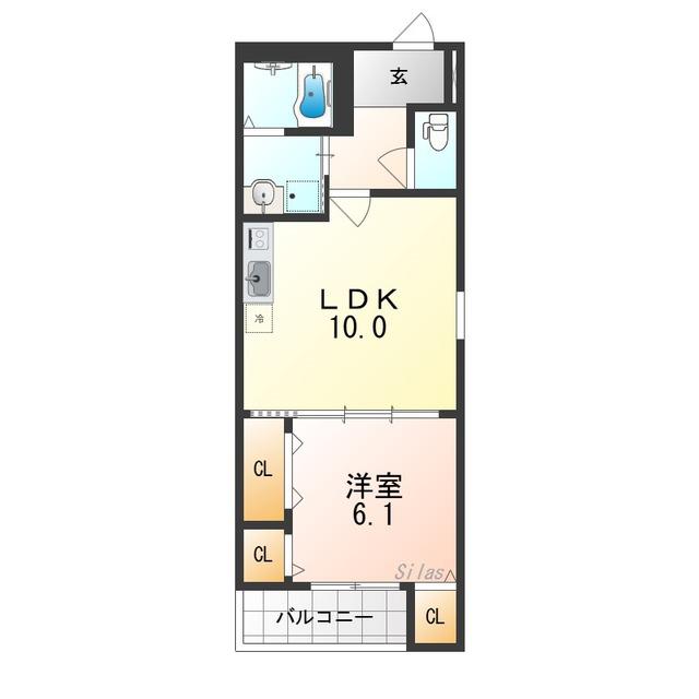 フジパレス エン III号館(1LDK/2階)の間取り写真