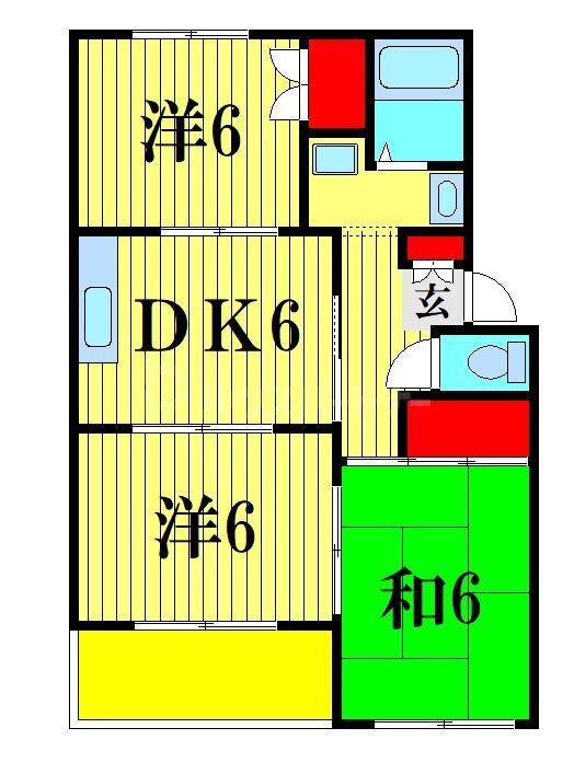 ハイムみやぼり(3DK/1階)の間取り写真