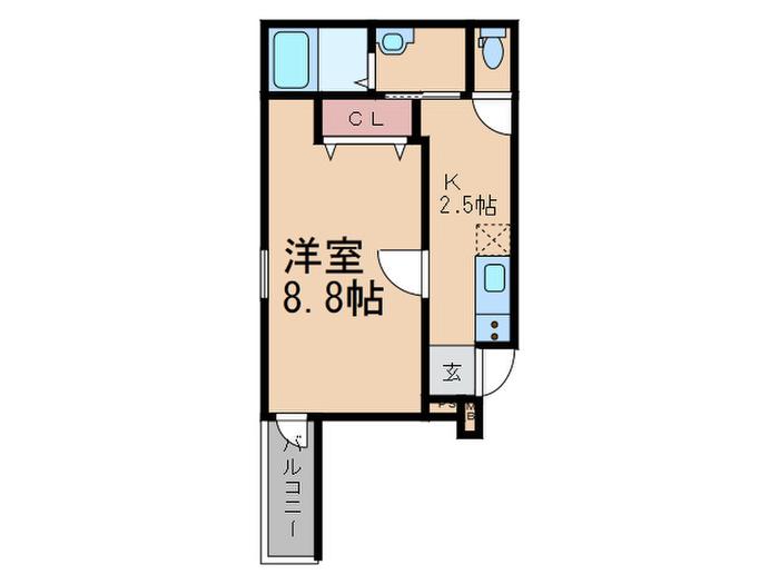 フジパレス中加賀屋II番館(1K/3階)の間取り写真