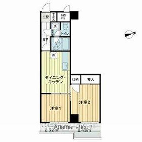ライオンズマンション東長崎(2DK/2階)の間取り写真