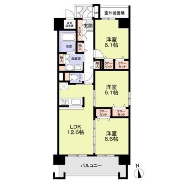 レシオ安堂寺(3LDK/9階)の間取り写真