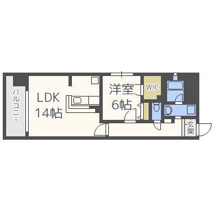 OCEAN松屋町(1LDK/2階)の間取り写真