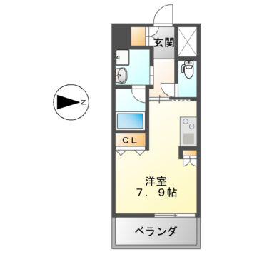エスポアール泉(ワンルーム/2階)の間取り写真