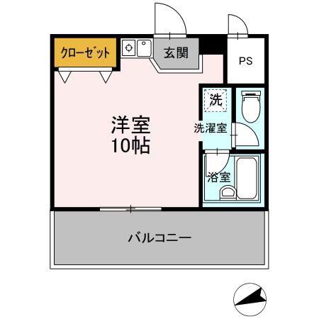 グレイスハイツ今浦(ワンルーム/4階)の間取り写真