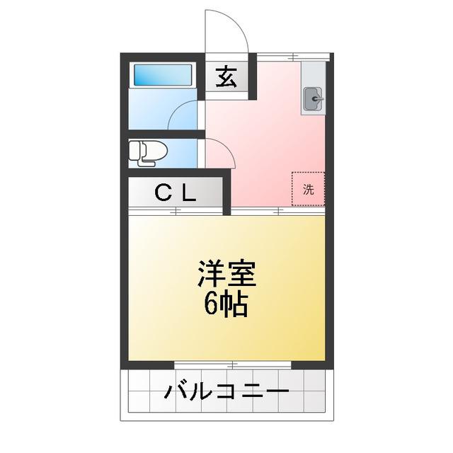 南メゾン(1K/3階)の間取り写真