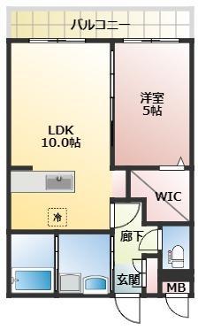 INFINITY(1LDK/2階)の間取り写真