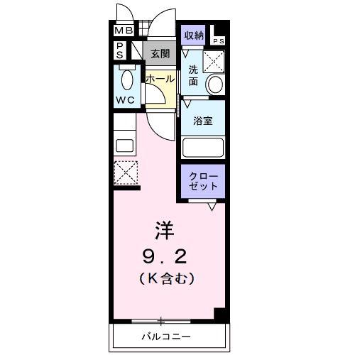 スカイビレッジ21(ワンルーム/2階)の間取り写真