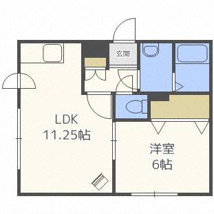 リバティーMEWE(1LDK/4階)の間取り写真