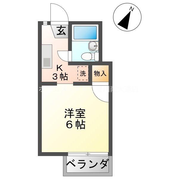 エステイトT・N(1K/1階)の間取り写真