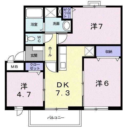 JR東海道本線 藤枝駅 徒歩12分 2階建 築31年(3DK/2階)の間取り写真