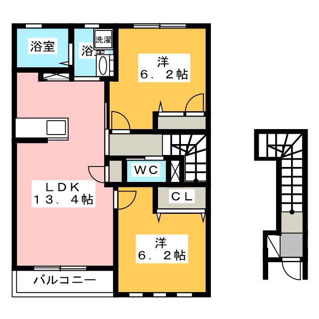 アンビエラ(2LDK/2階)の間取り写真