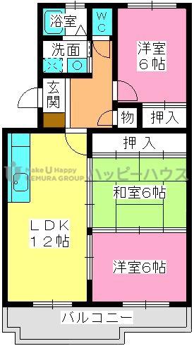 レークサイドパーク2(3LDK/2階)の間取り写真