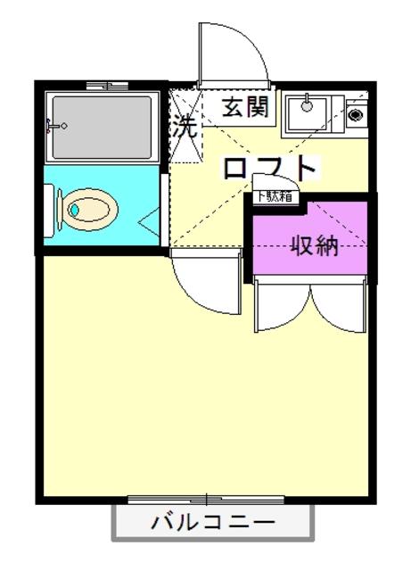ウッドハイム大松(1K/2階)の間取り写真
