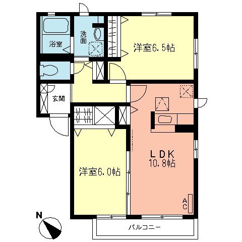 ファミールウチダ(2LDK/1階)の間取り写真