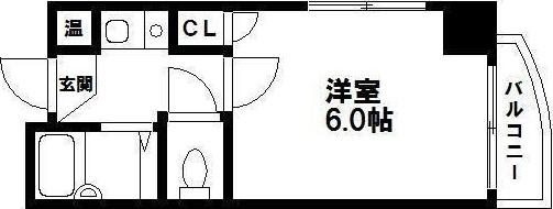 イムプレス大名 203(1K/2階)の間取り写真