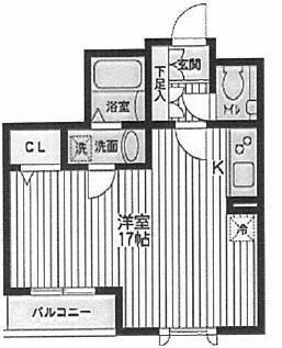 プロスペクト初台(ワンルーム/1階)の間取り写真