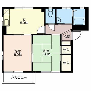 フレグランスフジサワ(1LDK/1階)の間取り写真
