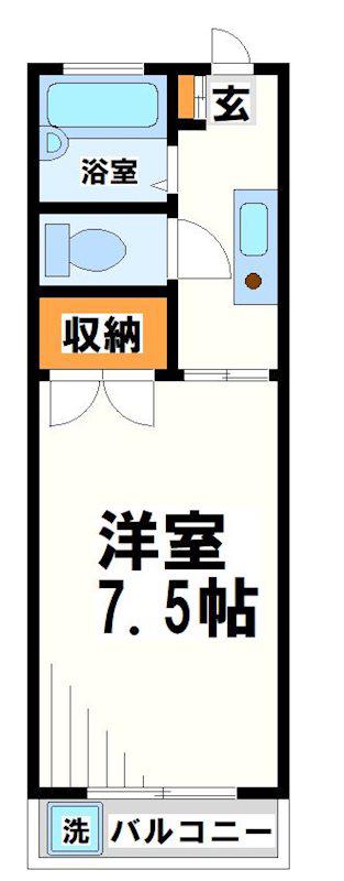 アゼリアハイツ(1K/2階)の間取り写真