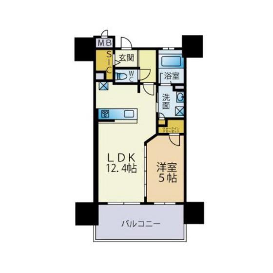 デュレジア平尾(1LDK/2階)の間取り写真