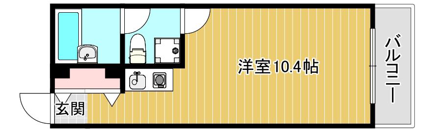 ライオンズシティ難波南(ワンルーム/4階)の間取り写真