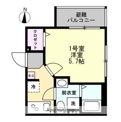 ベイルーム釜利谷東(1K/3階)の間取り写真