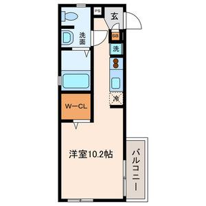 エルミタージュ(ワンルーム/1階)の間取り写真