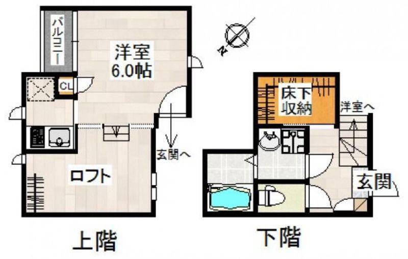 CB指扇ジラソーレ(1K/2階)の間取り写真