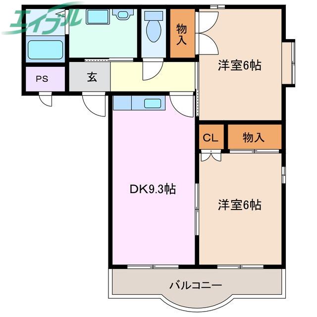 フォレスタ(2DK/1階)の間取り写真