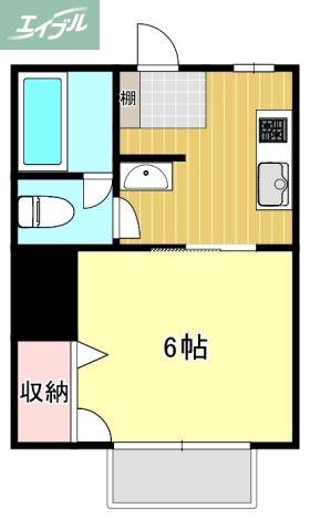ラフィネヒルズ(1K/1階)の間取り写真