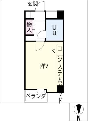 フィレンツェコート平針(1K/4階)の間取り写真