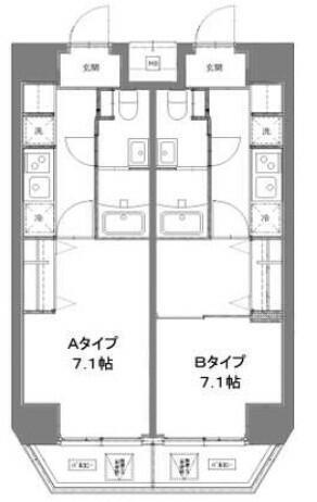 FIRST RESIDENCE 錦糸町(1K/7階)の間取り写真