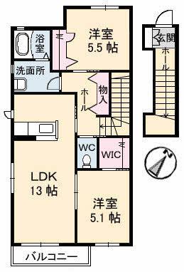 マレンドール(2LDK/2階)の間取り写真