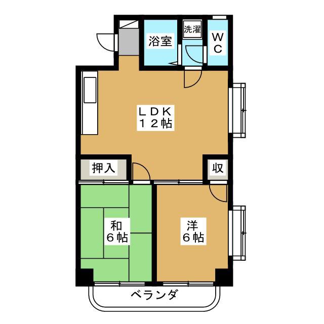 パークハイムKATAKURA(2LDK/4階)の間取り写真