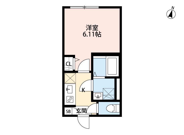 CASA八潮(1K/1階)の間取り写真