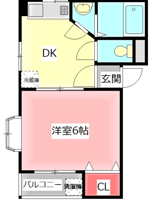 サンシャイン八雲(1DK/4階)の間取り写真