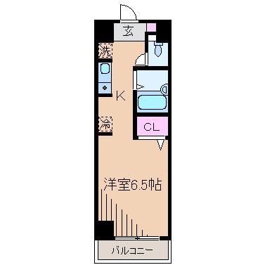 VOGUE元住吉(1K/3階)の間取り写真