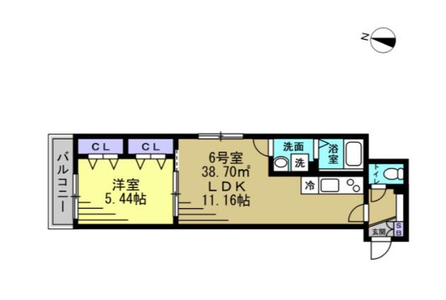 TKP北小金I(1LDK/2階)の間取り写真
