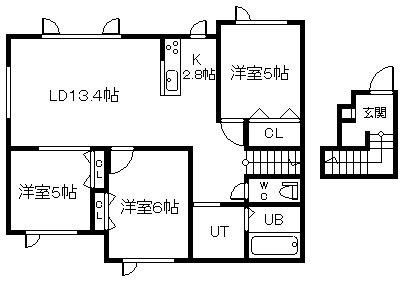 ベラ・ヴィスタ神楽(3LDK/2階)の間取り写真