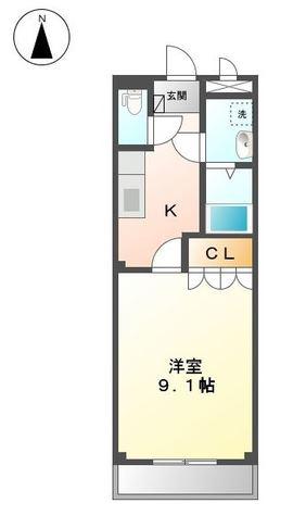 グランドパレス堀越(1K/2階)の間取り写真