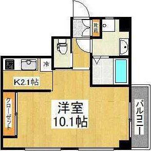 ガーデンビィラ参番館(1K/3階)の間取り写真