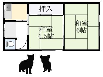 オノーレ・大野芝(2K/2階)の間取り写真