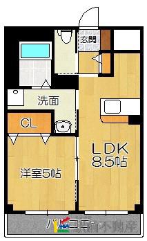 HALEKULANI(1LDK/3階)の間取り写真