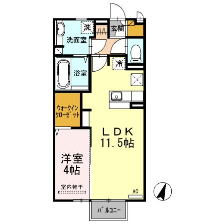 ベルファム(1LDK/1階)の間取り写真