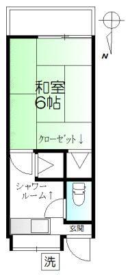 太田荘(1K/2階)の間取り写真