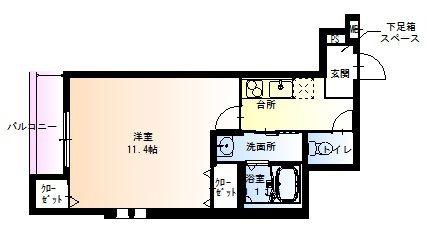 フジパレス吉田本町I番館(1K/3階)の間取り写真