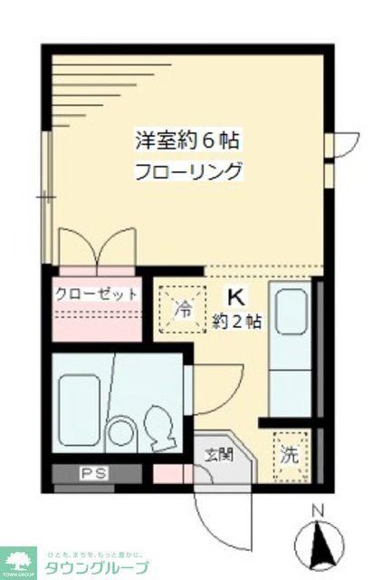 フレグラント.オリーブ(1K/1階)の間取り写真