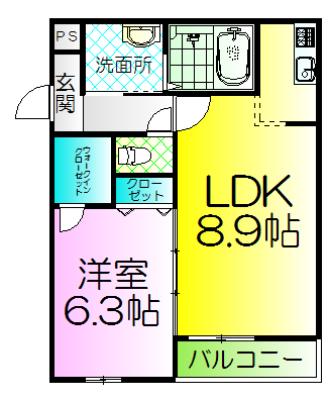 ピアチェーレII番館(1LDK/1階)の間取り写真